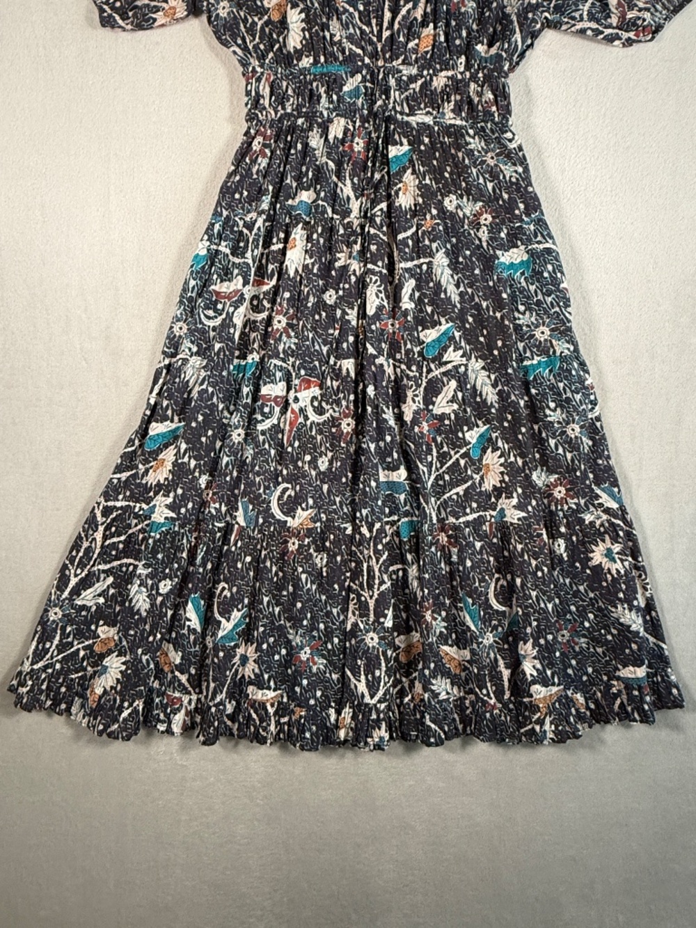 Ulla Johnson Dress Womens 6 Twilight Navy Floral Thelma Puff Sleeve Midi NWT - Picture 4 of 15